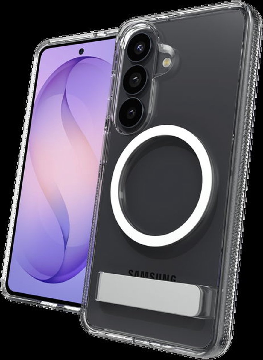 ZAGG Crystal Palace Snap Kickstand - Hoesje Geschikt voor Samsung Galaxy S26 - Compatibel met MagSafe / Qi2 - Grafeen Back Cover met Standaard - 4M Valbescherming - Clear