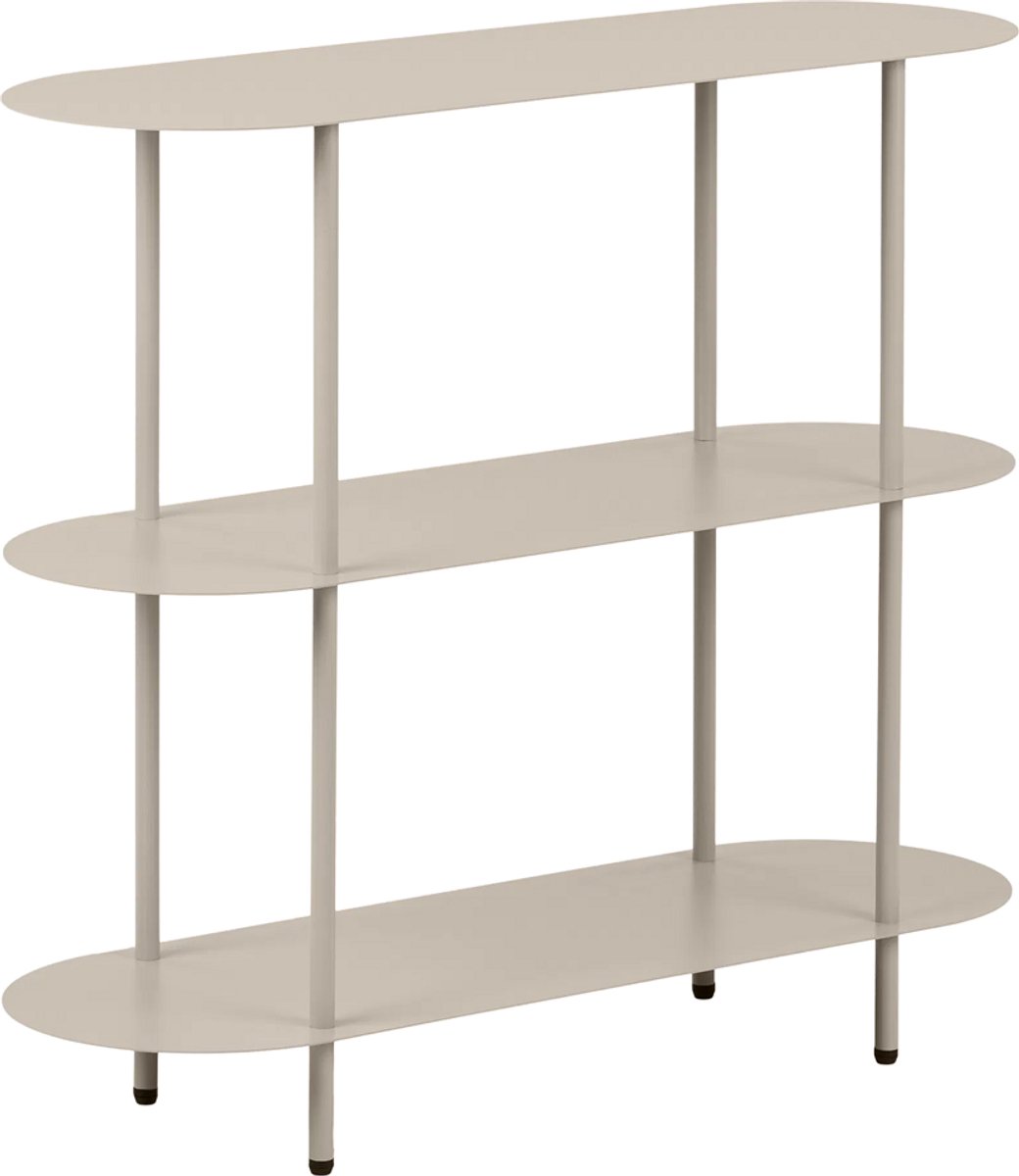 Artichok Riana Metalen Boekenkast Beige - Zand - Opbergkast - Sidetable - 90 x 81 cm