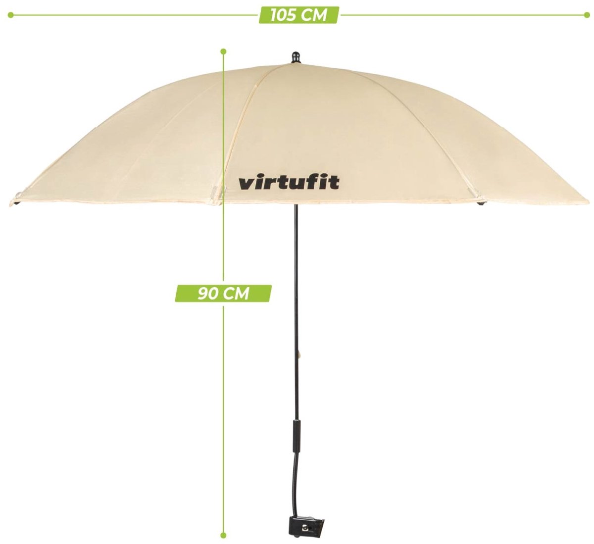 VirtuFit Universele Stoelparasol - Beige - 105 x 105 x 90 cm - 360 Graden Draaibaar - UV- en weerbestendig - Parasol thumbnail 4