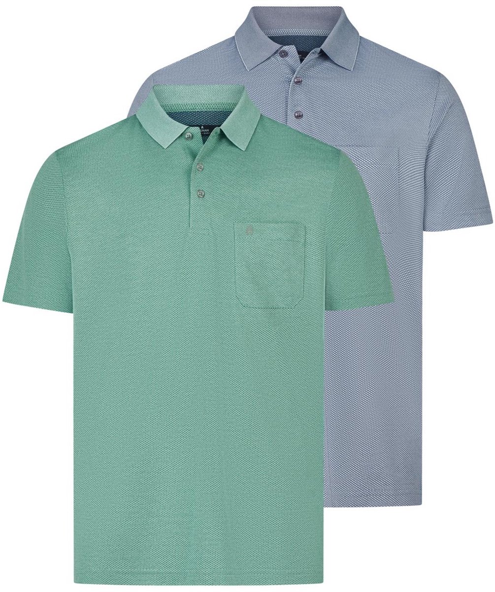 RAGMAN Heren poloshirt 2 pack Basic