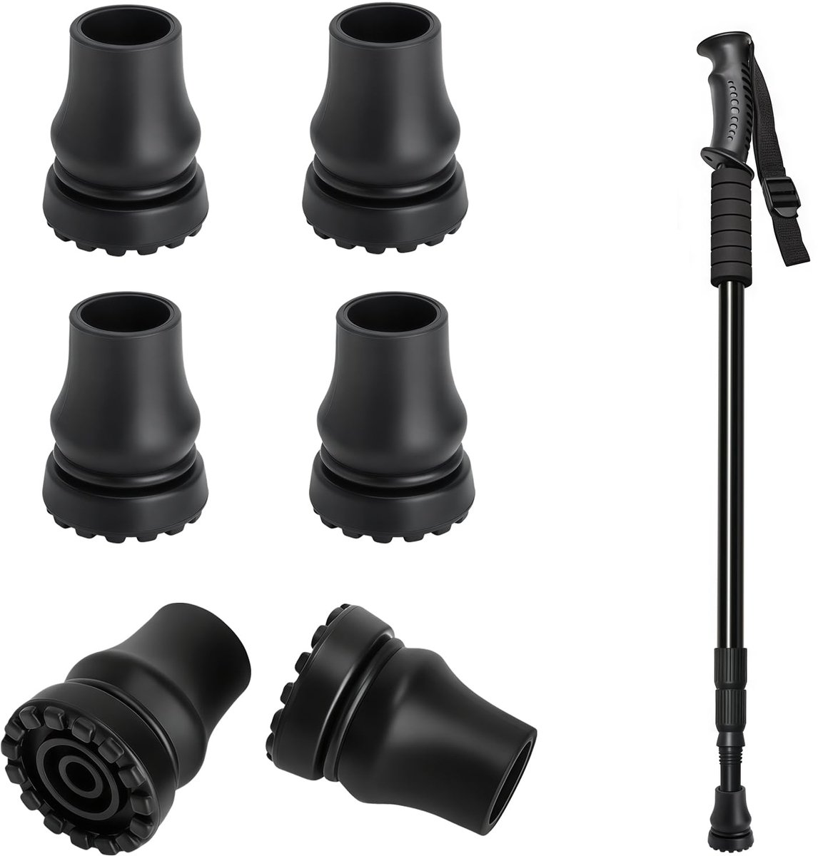 Rubberen Doppen voor Krukken - Antislip Voetjes - Binnendiameter 19 mm