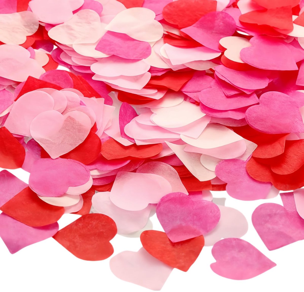 Biologisch Afbreekbare Hartconfetti - 10.000 Stukken - Roze, Lichtroze en Rood