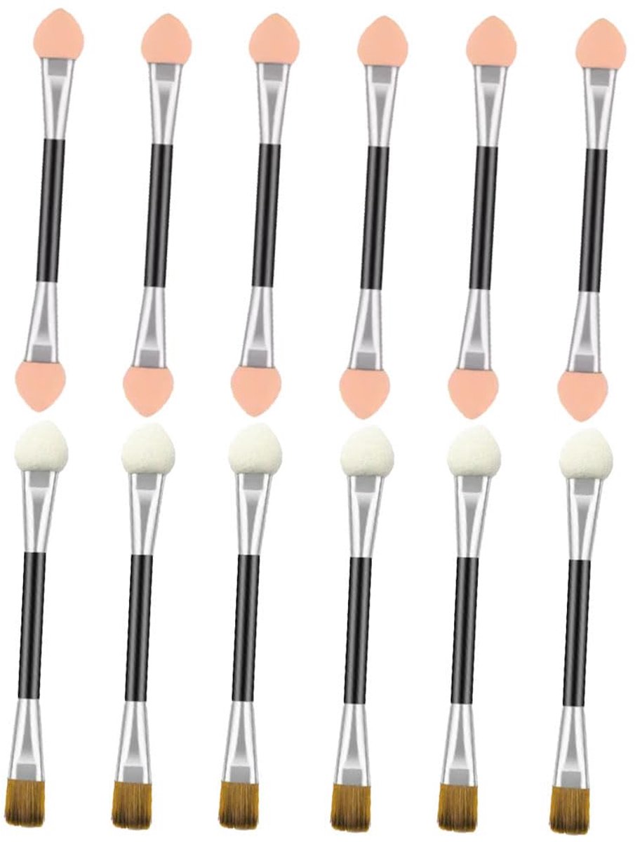 12-delige Oogschaduw Kwasten Set - Dubbelzijdige Applicators - Lichtgewicht en Compact