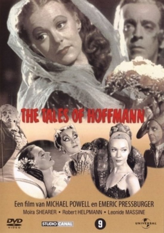 De verhalen van Hoffmann DVD cover, met scènes en acteurs. Titel: 'THE TALES OF HOFFMANN'.