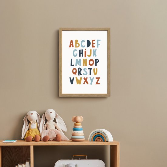 Nachtlampje 30x40 cm - Kinder lamp - Alfabet - Educatief - Letters leren voor kinderen - Kleuren - Tafellamp kinderkamer draadloos - Slaapkamer lampje - Bedlamp kinderen - Kinderlampje - Wandlamp babykamer - Nachtlampjes van Merkloos — afbeelding 3