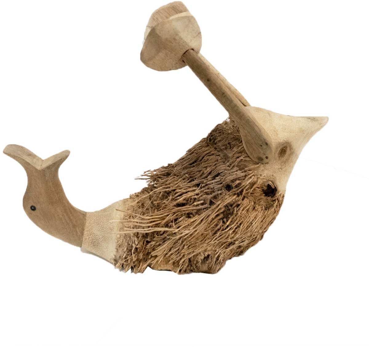 Houten Fleshouder Eend rustiek