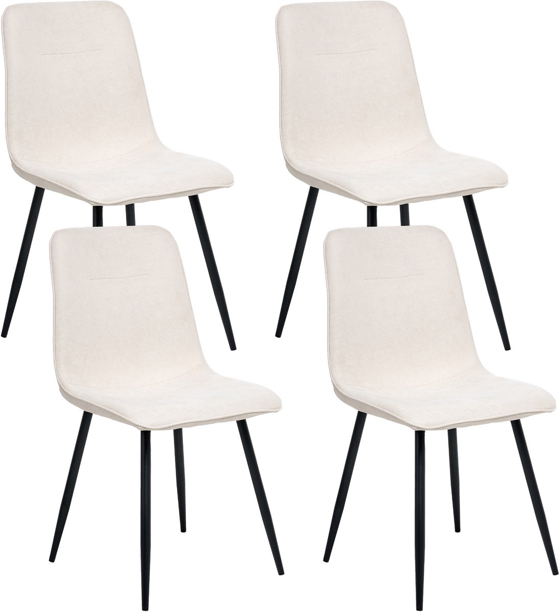 TUSCOLA - Eetkamerstoel set van 4 - Lichtbeige - Polyester