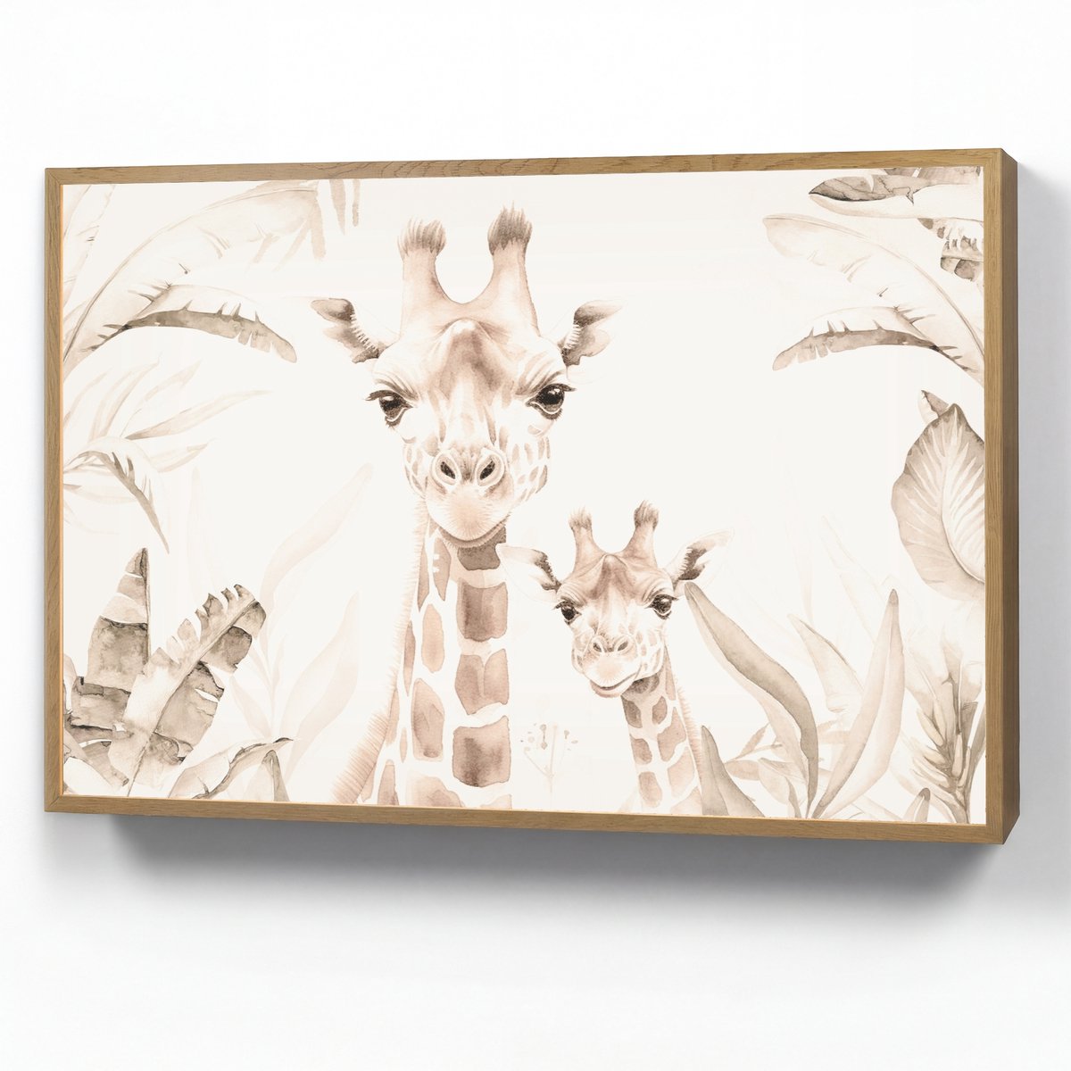Wandlamp 100x70 cm - Oplaadbaar - Giraffe - Jungle - Bruin - Kinderen - Wandlampen binnen 