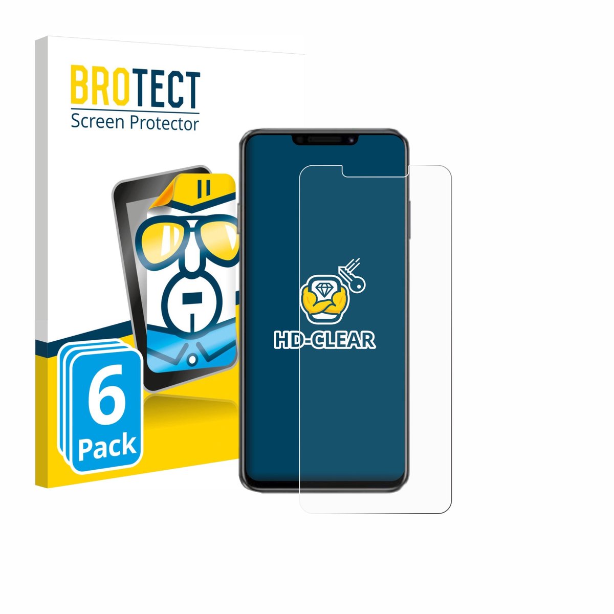 BROTECT - Screenprotector voor Huawei Enjoy 60X - Folie Beschermfolie transparant 6 Stuks