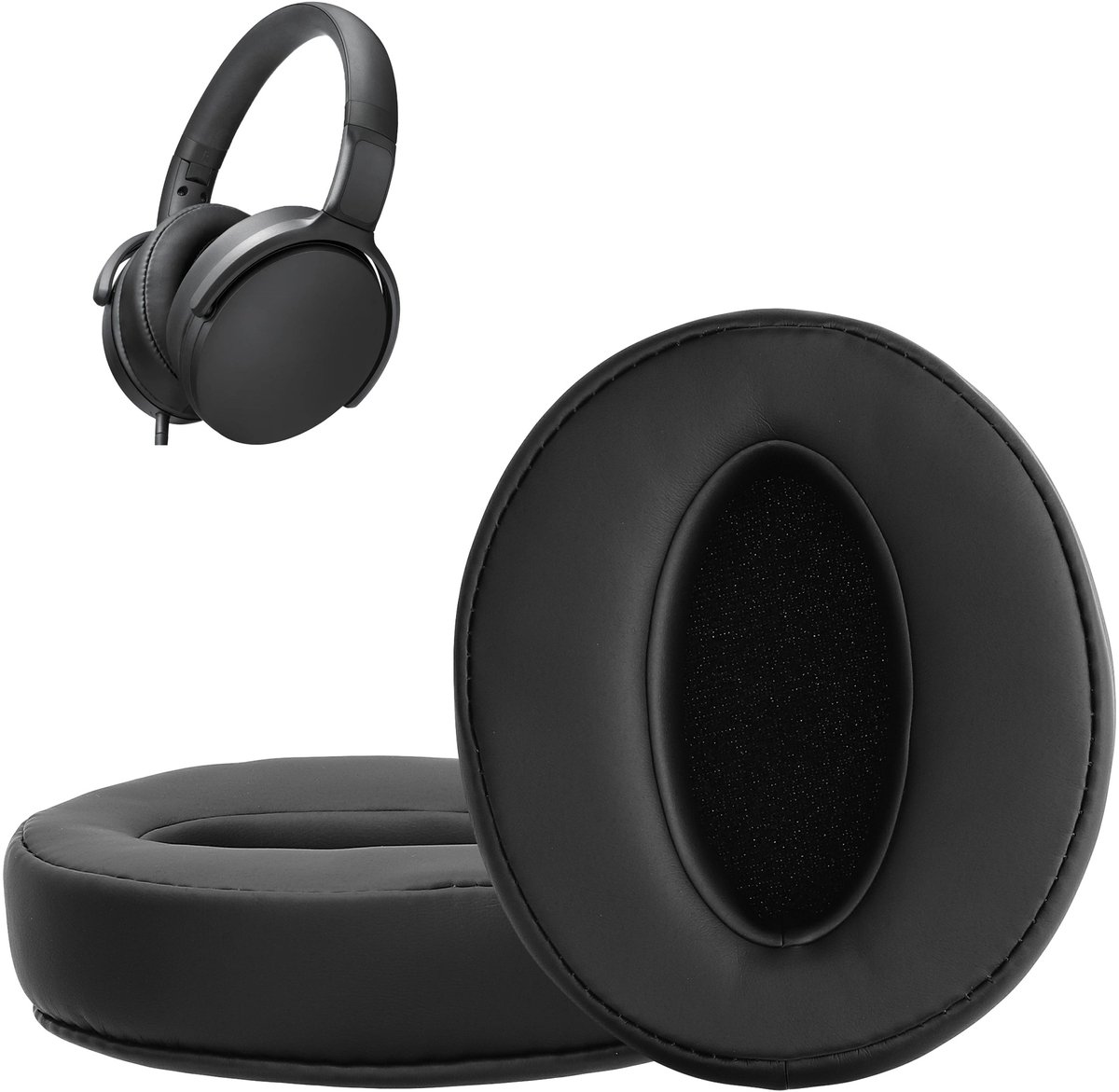 kwmobile 2x oorkussens geschikt voor Sennheiser HD400S / HD450SE / HD458BT - Earpads voor koptelefoon in zwart