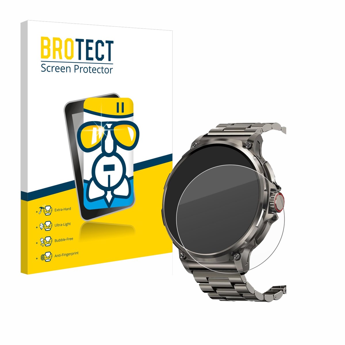 Screenprotector voor Tesofit Smartwatch 1.85" (rond) Beschermglas transparant