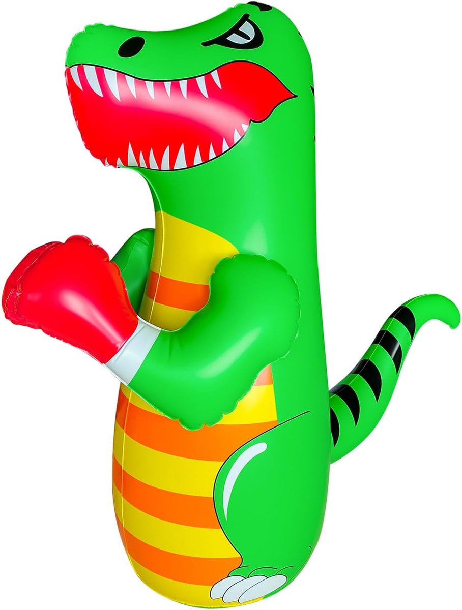 Kinder Bokszak - Opblaasbaar Speelgoed - Sportief Spel - Stevig PVC Materiaal - 120 cm Hoog - Dinosaurus