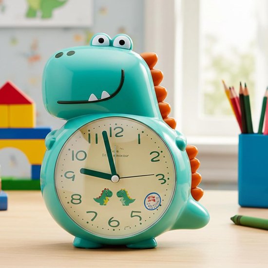 Kinderwekker Dier Vorm - Leuke Tafelklok - Wakker Worden - Interactieve Geluiden - 19.5cm Breed - Meerdere Kleuren — afbeelding 4