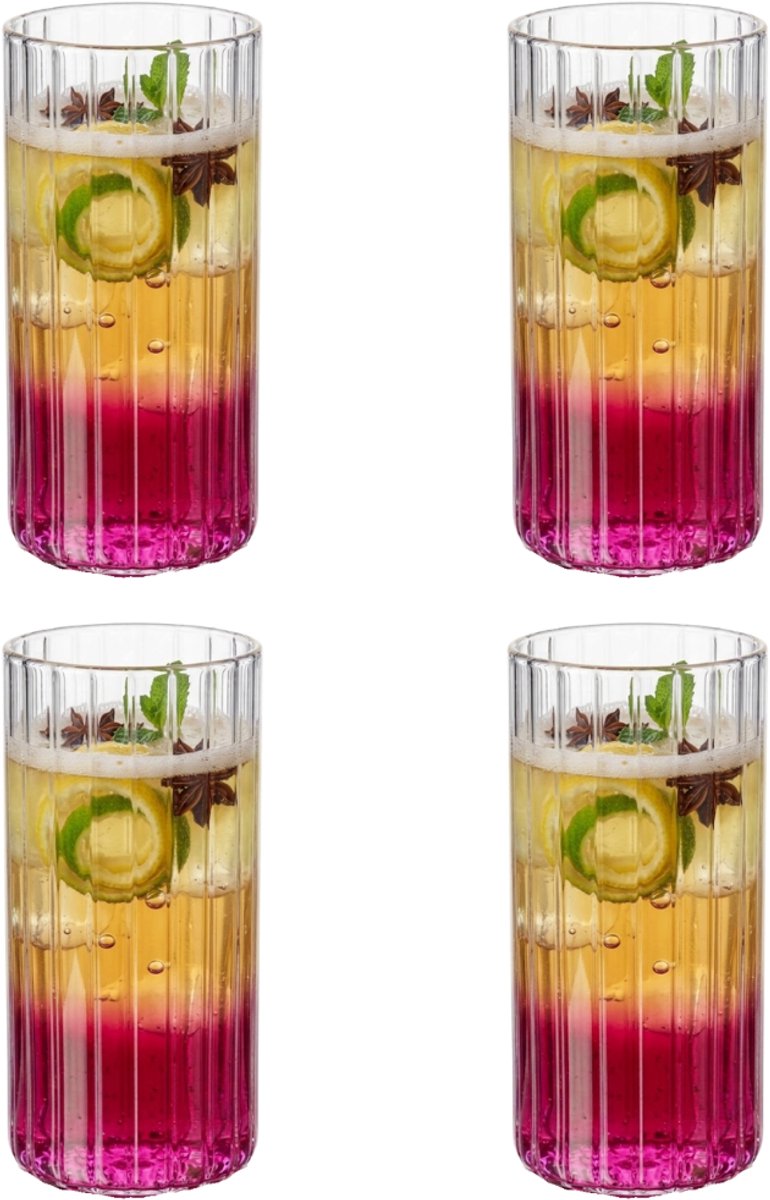 Betrahan Drinkglazen - Set van 4 - 360ML - Frisdrankglazen - Waterglazen - Glazen - Matchaglazen