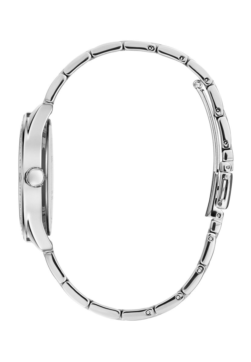 Guess Glitter Girl Quartz Analoog Horloge Silver Tone Behuizing: 100% Roestvrij Staal| Armband: Roestvrij Staal 36.5 mm U0987L3M, U0987L1M