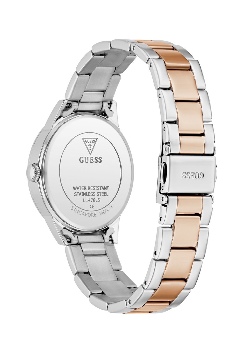 Guess Angelina Quartz Analoog Horloge Tweetoon Behuizing: 100% Roestvrij Staal| Armband: Roestvrij Staal 34 mm U1478L1M, U1478L2M, U1478L4M, U1478L5M, U1478L6M