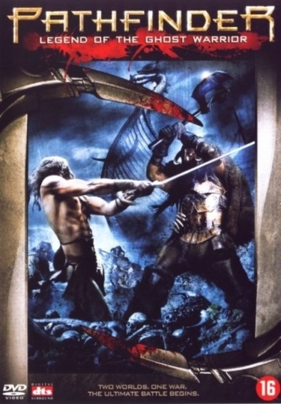 Filmposter Pathfinder: Legend of the Ghost Warrior. Twee krijgers met zwaarden in gevecht op een rotsachtig slagveld.