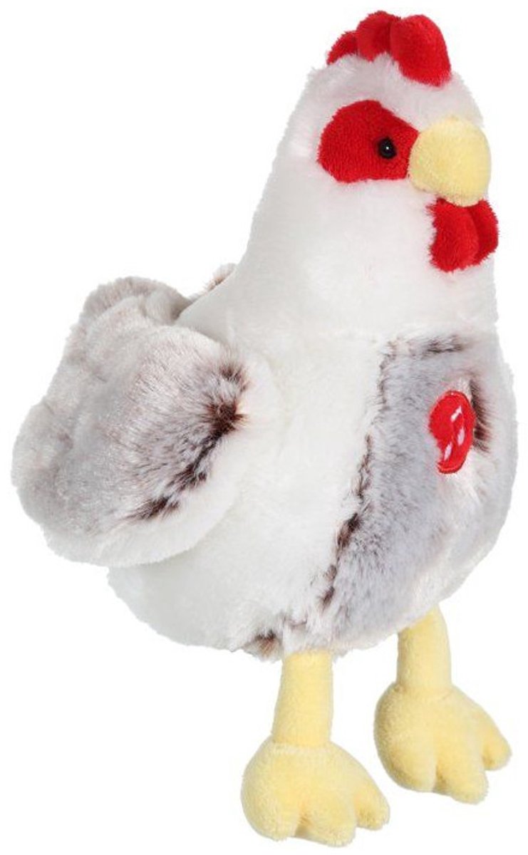 Pluche kip - GIPSY TOYS - Met geluid - 22 cm - Wit/bruin