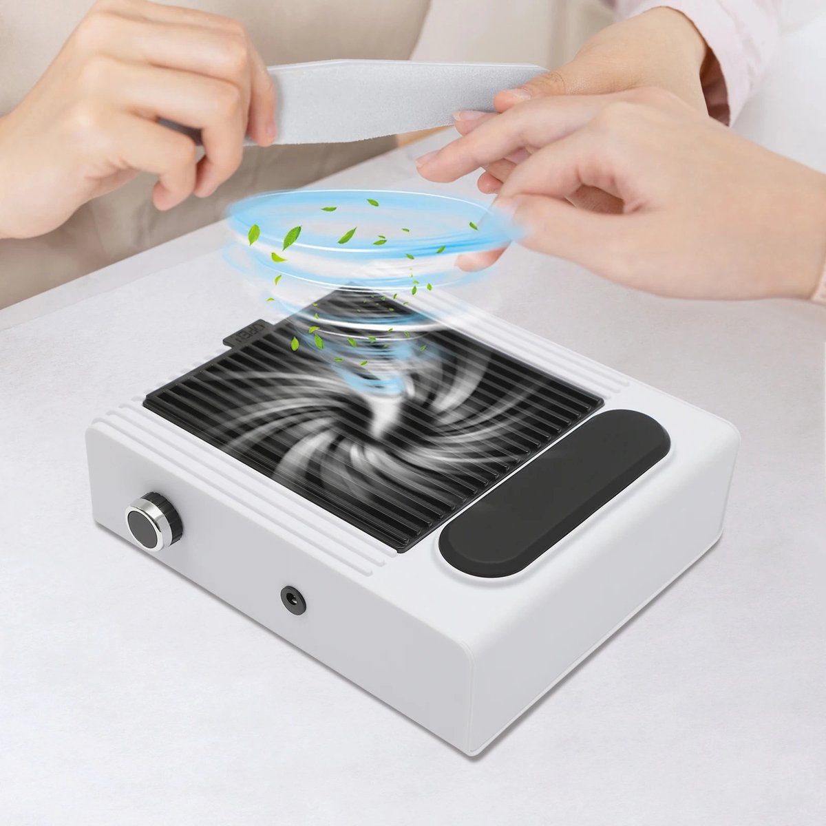 Kelseek nagelstofzuiger - Stofafzuiging - Nagelafzuiger - Draadloos - Oplaadbaar - Manicure - Met antislip - 80 Watt - Wit