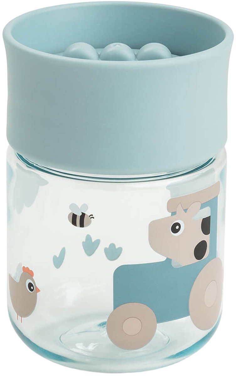 Done By Deer 360° Oefenbeker - Tiny Farm – Blue