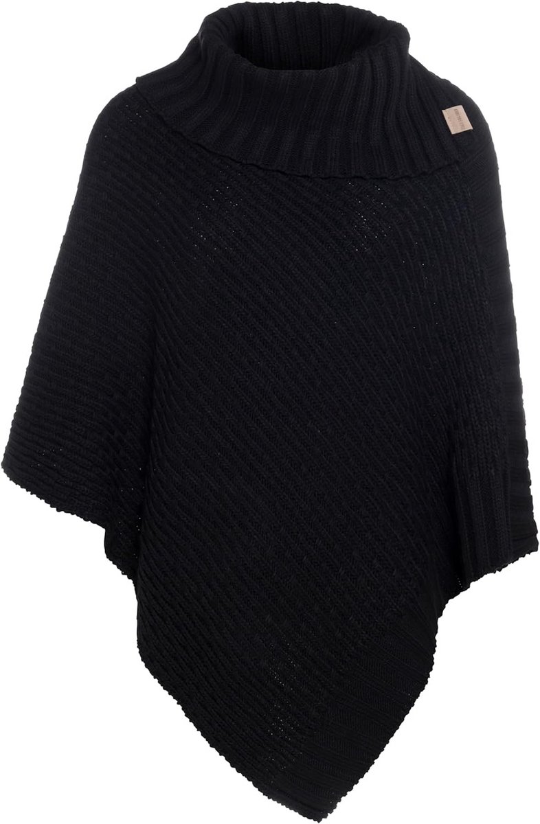 Lange Gebreide Dames Poncho met Sjaalkraag voor Herfst en Winter