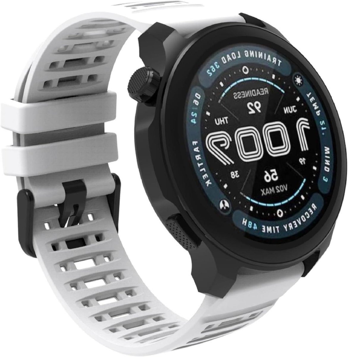 Allecto- Vervangbare- horlogeband - zacht siliconen - 22 mm - Amazfit Balance 2-T-Rex 3 Pro 48 mm-Bip6-Bip5-Cheetah Pro-GTR4-GTR3 Pro compatibel - zwart - bandje - slijtvast - ademend - vervanging.