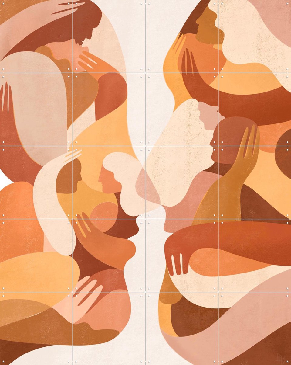 IXXI Golden Hour, Maggie Stephenson - 80 x 100 cm - Gratis ophangtool - Grote wanddecoratie en posters - Abstract, Illustraties, Slaapkamer