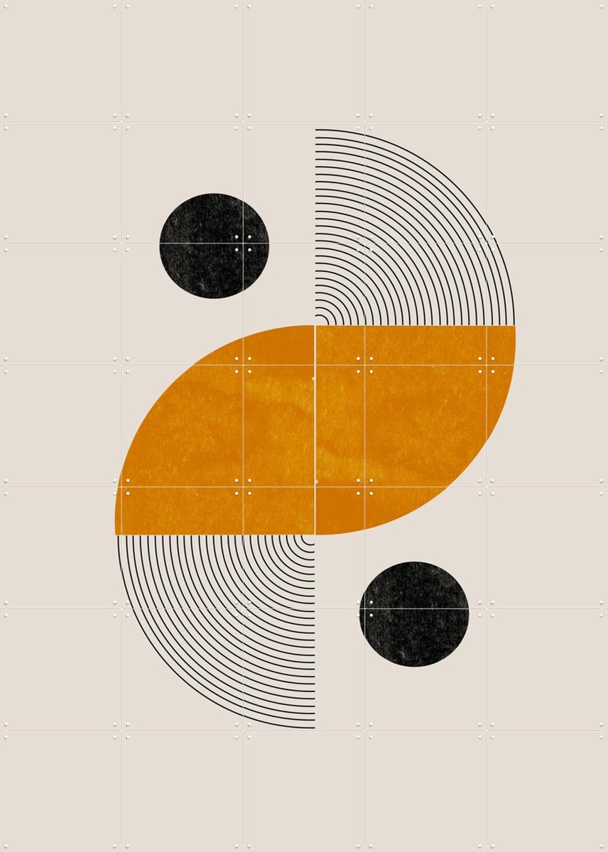 IXXI Retro Shape I, The Miuus Studio & Various - 100 x 140 cm - Gratis ophangtool - Grote wanddecoratie en posters - Geometrische Kunst, Vintage