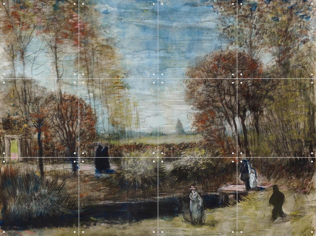 IXXI De tuin van de pastorie te Nuenen, Vincent van Gogh (1853 - 1890) & Het Noordbrabants Museum - 80 x 60 cm - Gratis ophangtool - Grote