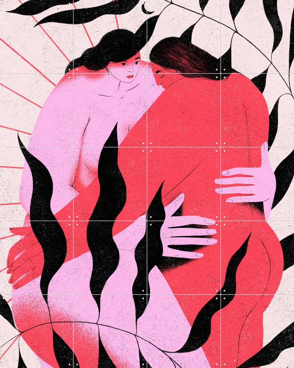 IXXI Couple, Ada Jarzebowska & Various - 80 x 100 cm - Gratis ophangtool - Grote wanddecoratie en posters - Illustraties, Grafisch Ontwerp, Kleurrijk