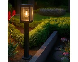 RexTech Solar tuinverlichting - Staande lamp 'Cube' - Padverlichting met schemersensor - Buitenlamp op zonne-energie