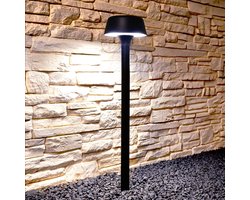 RexTech Solar tuinverlichting staande lamp 'Edison' - 80 cm hoog - Warm wit licht (2700K) - IP54 - Padverlichting met grondspies - Buitenlamp op zonne-energie