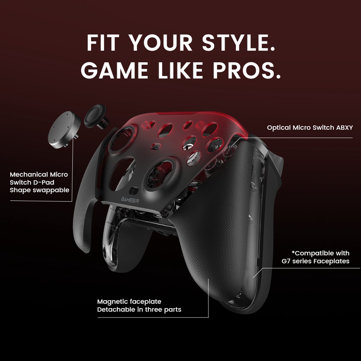 GameSir G7 Pro - Bedrade controller - Hall Effect - Xbox Series X/S, Xbox One, PC en Android - Wit thumbnail 7