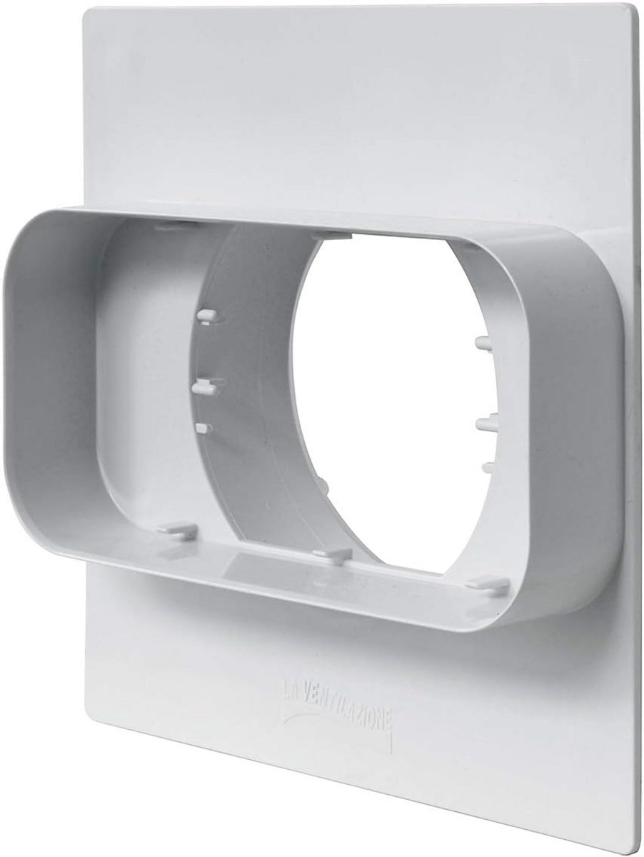 Rechthoekige Wandrooster Ventilatieopening 150x70mm Rond Uitblaas 100mm Wit