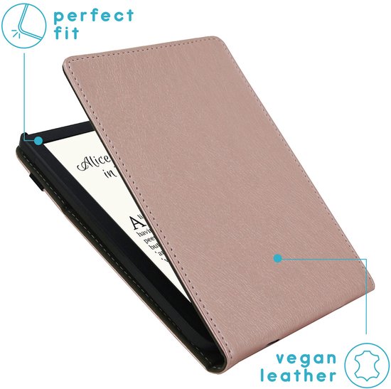 imoshion Ereader Cover / Hoesje Geschikt voor Pocketbook Touch Lux 5 / Pocketbook Basic Lux 4 / Vivlio Lux 5 / Pocketbook HD 3 - imoshion Stand Flipcase - Rosé goud van iMoshion — afbeelding 2