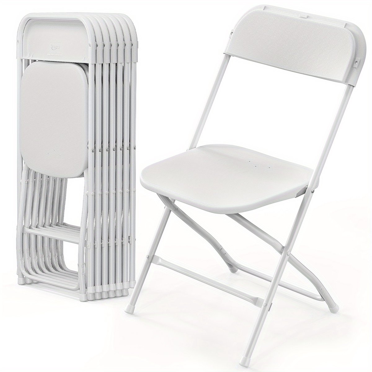 8-delige stoelensets, tuinstoelen, campingstoelen, metalen stoelen, stapelbare stoelen, stoelen met een draagvermogen tot 158 kg, zwart-witte stoelen, duurzaam buitenmeubilair, gemakkelijk op te bergen stoelen.