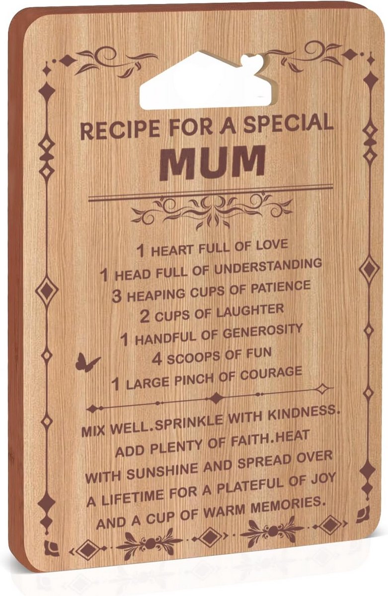 Luxe Bamboe Snijplank - Origineel Cadeau voor Moederdag, Verjaardag of Kerst