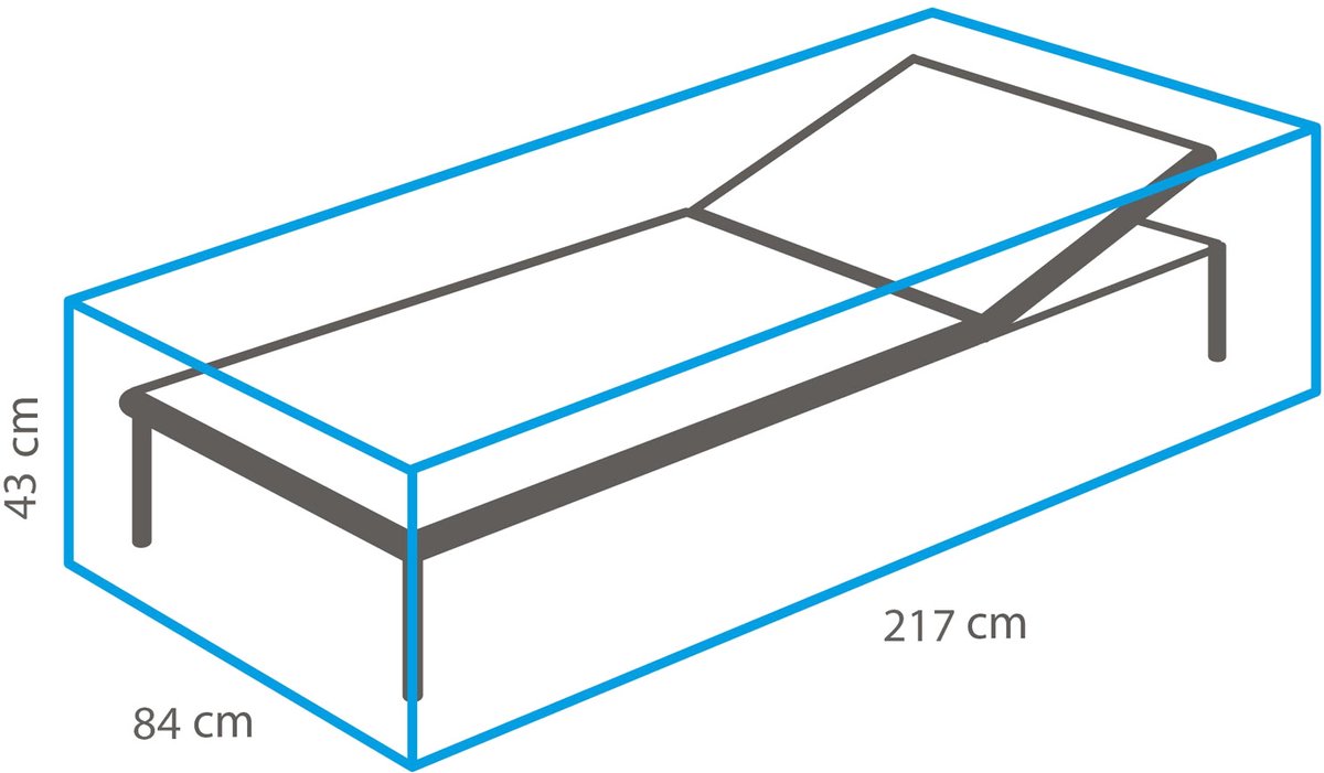 Winza Outdoor Covers Beschermhoes ligbed | Rechthoekig | 217 x 84 x 43 cm | Outdoor Covers Grijs