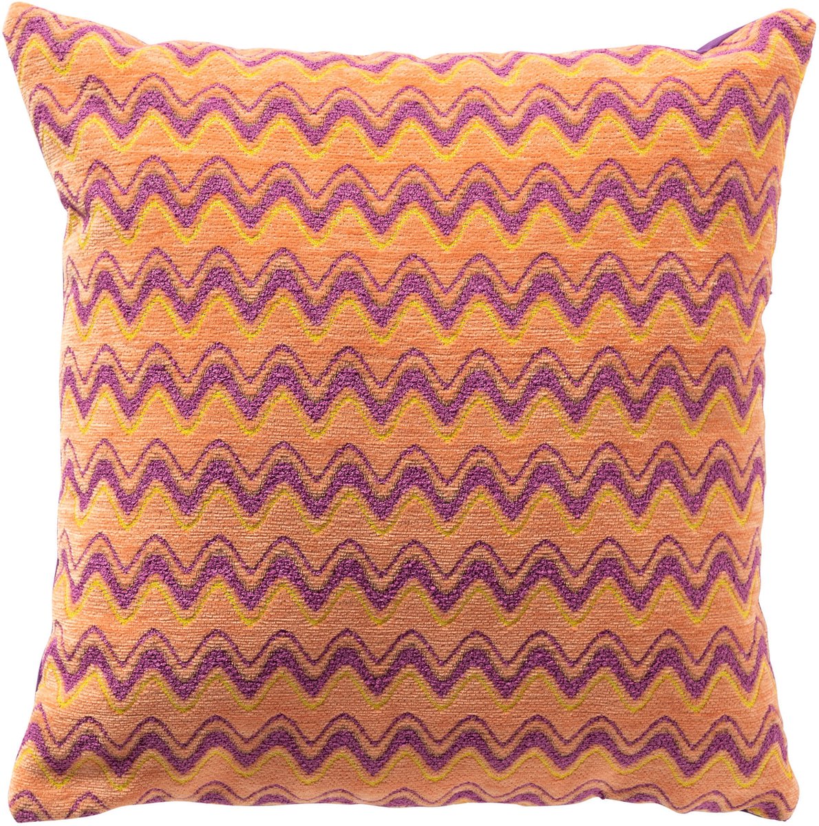 Dutch Decor ALDO - sierkussen 45x45 cm - zigzagpatroon - Melon - oranje, paars - Inclusief binnenkussen - Luxe kussens voor woonkamer & bank