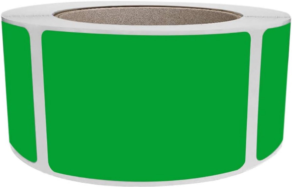 Grote Groene Zelfklevende Etiketten op Rol - 500 Stuks - Schrijfbaar Adreslabel