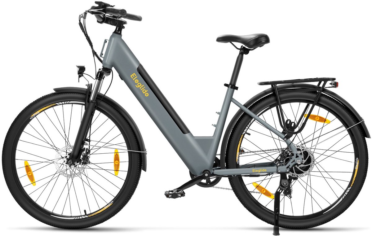 Eleglide T1 ST E-bike, 100km Bereik, 250W Motor, 45Nm, Shimano 7v, Demper met Sperre, Step-Thru, LCD, USB, Schijfremmen