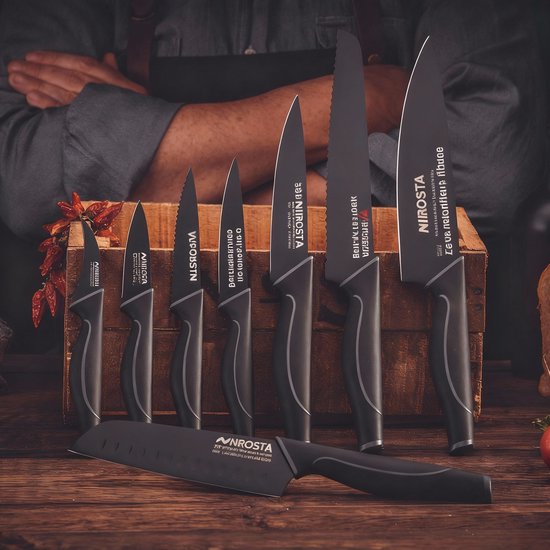 Couteau de cuisine Santoku Nirosta Black Edition 16 cm