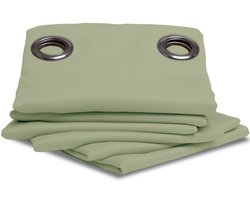 MOONDREAM LumenControl™ Verduisteringsgordijn | Licht+zonwering | EU-fabricaat | Oogjes | Groen MC540 | 140B x 260L cm