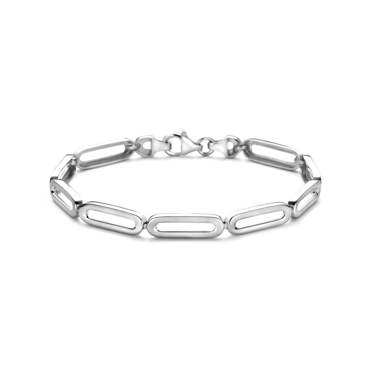 Zilver gerhodineerde armband poli/mat 5,7 mm 19 cm - 1341708