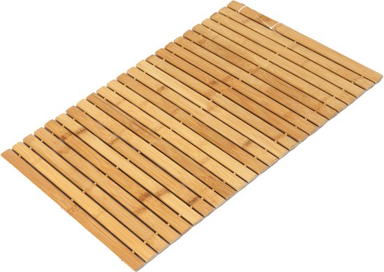 Urban Living Badmat - bambou - antidérapant - tapis de douche - 60 x 40 cm - tapis de sauna - bois