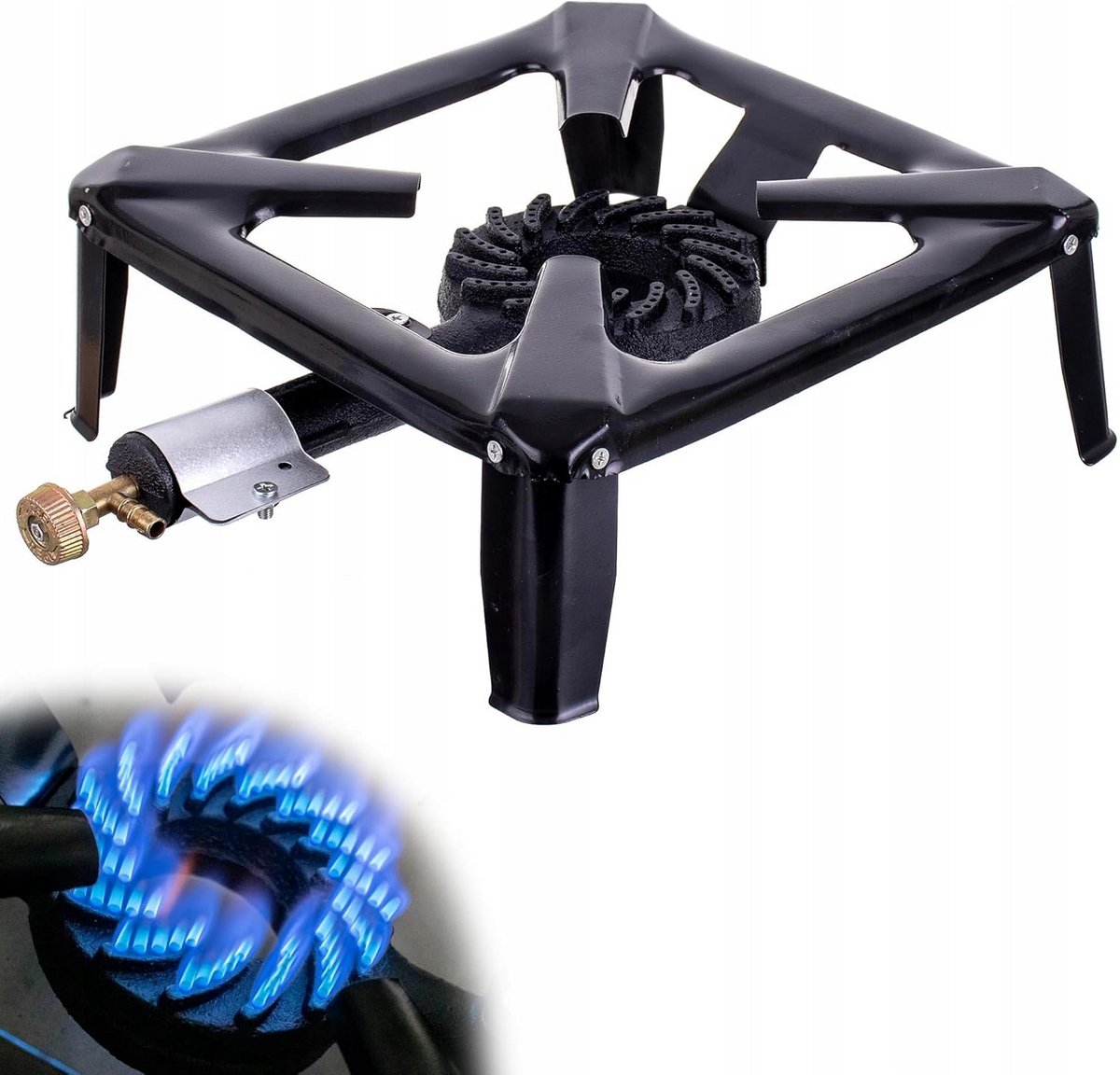 Krachtige Camping Gasbrander met 5.5 kW en Gietijzeren Brander