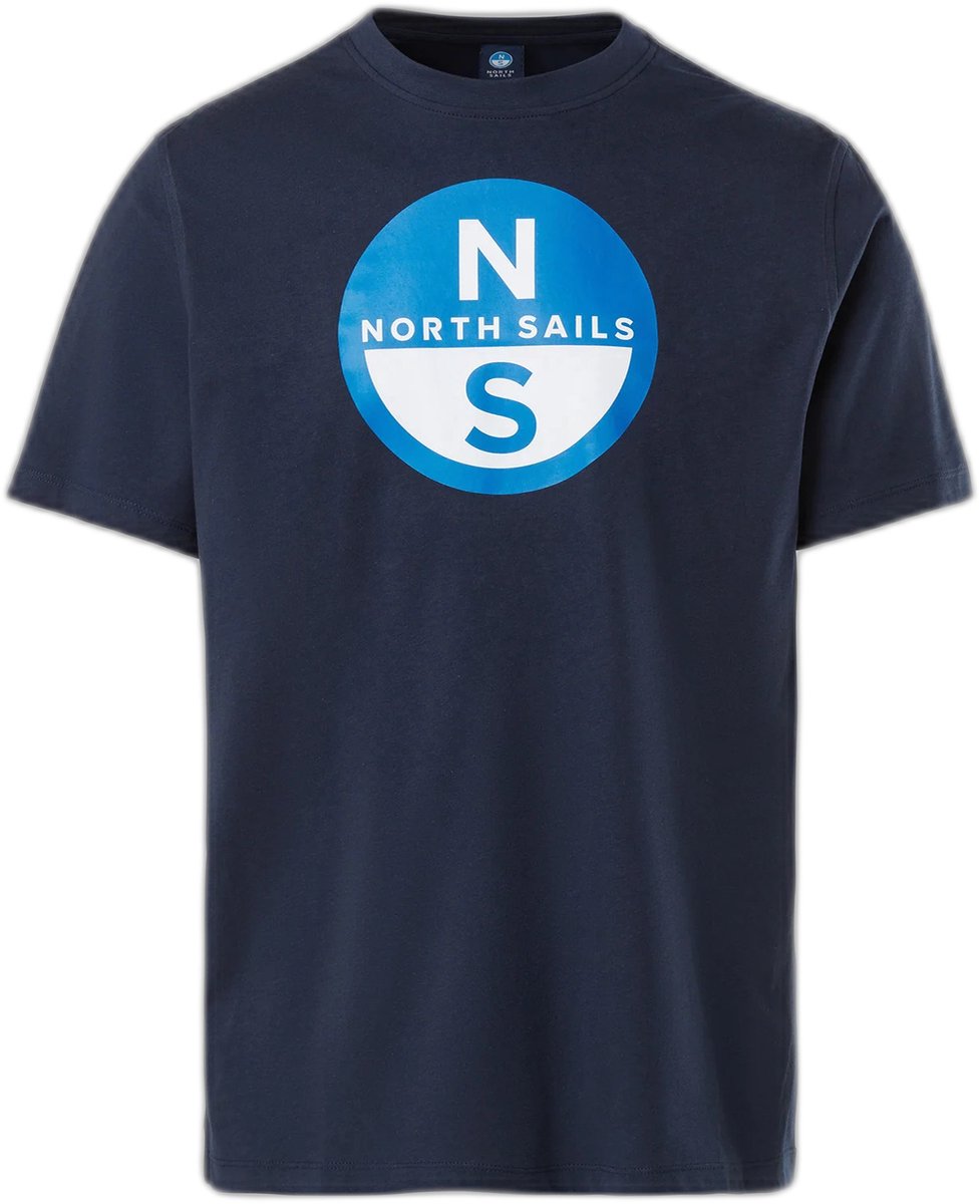T-shirt met groot gedrukt logo North Sails Basic Blauw