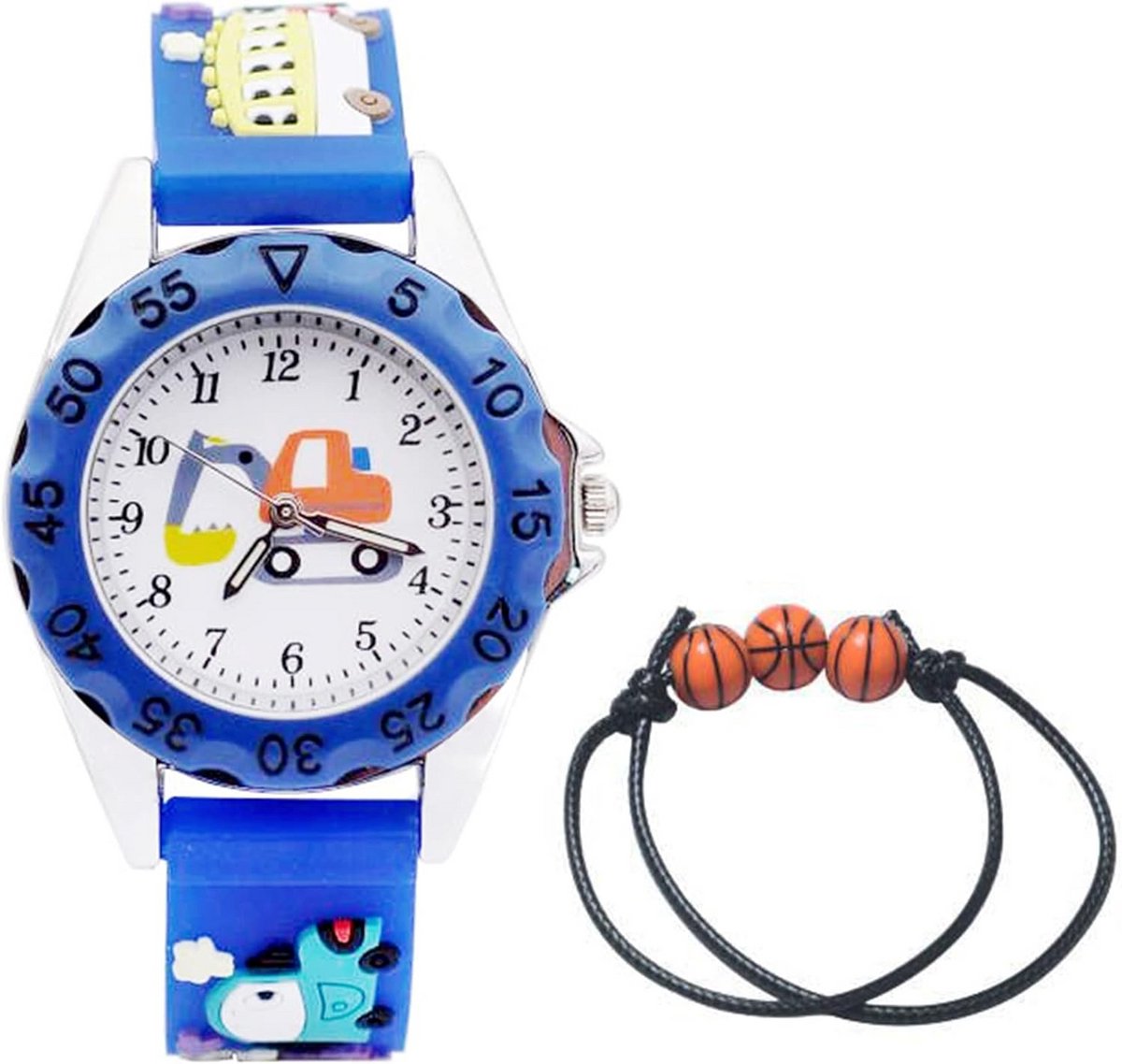 Analoge Kinderhorloges Jongens en Meisjes 3-10 Jaar met Siliconen Band