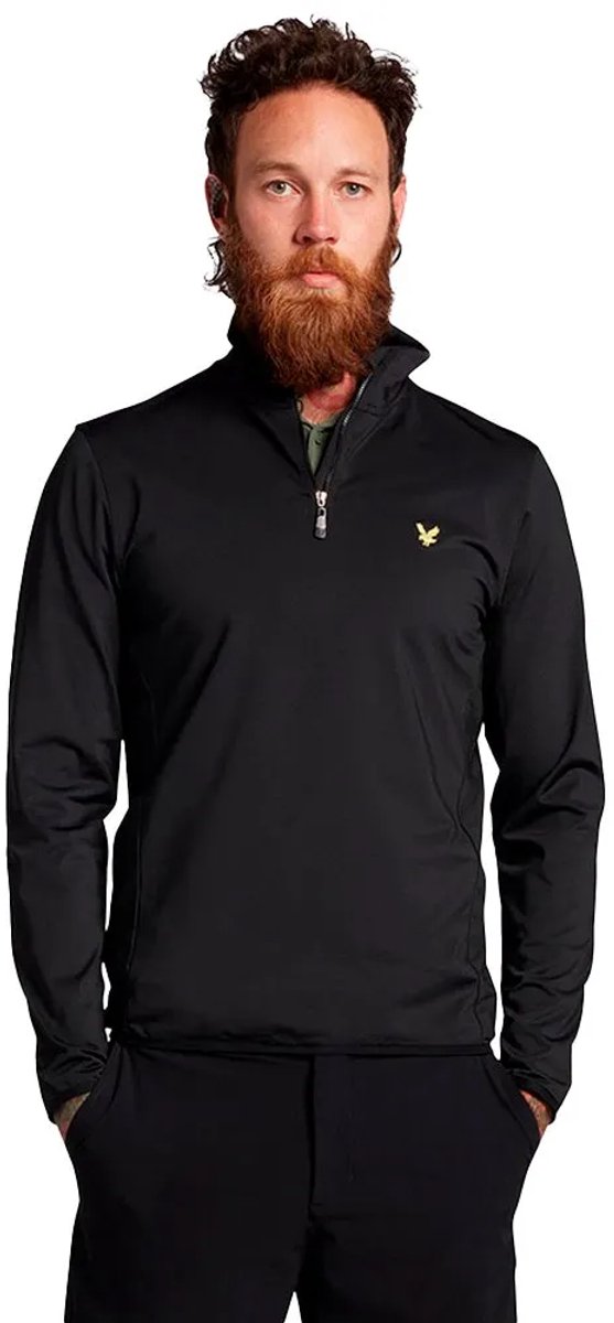 Lyle & Scott Tonal Eagle Fleece Met Halve Rits Man Zwart