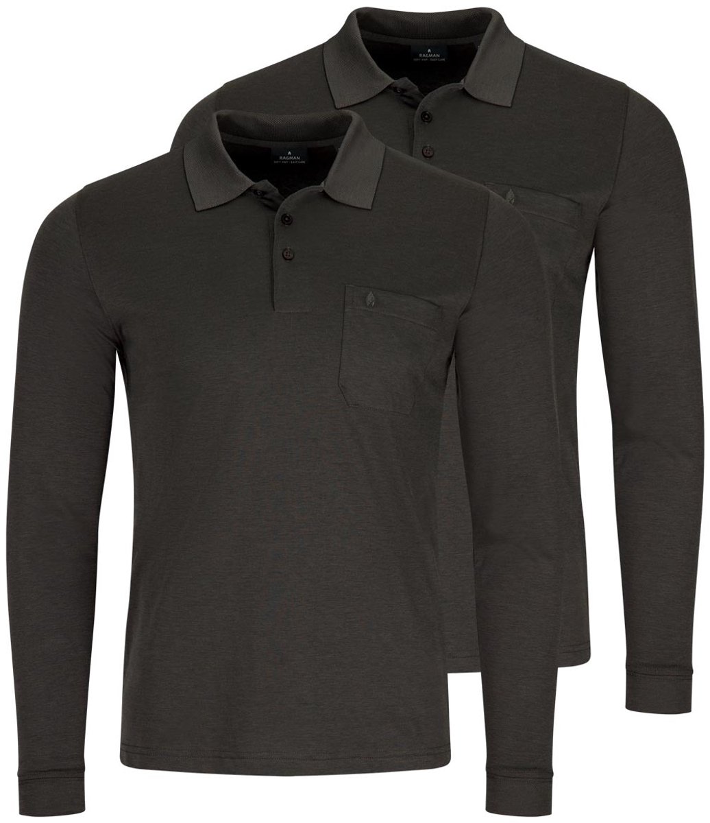 RAGMAN Heren poloshirt 2 pack Basic